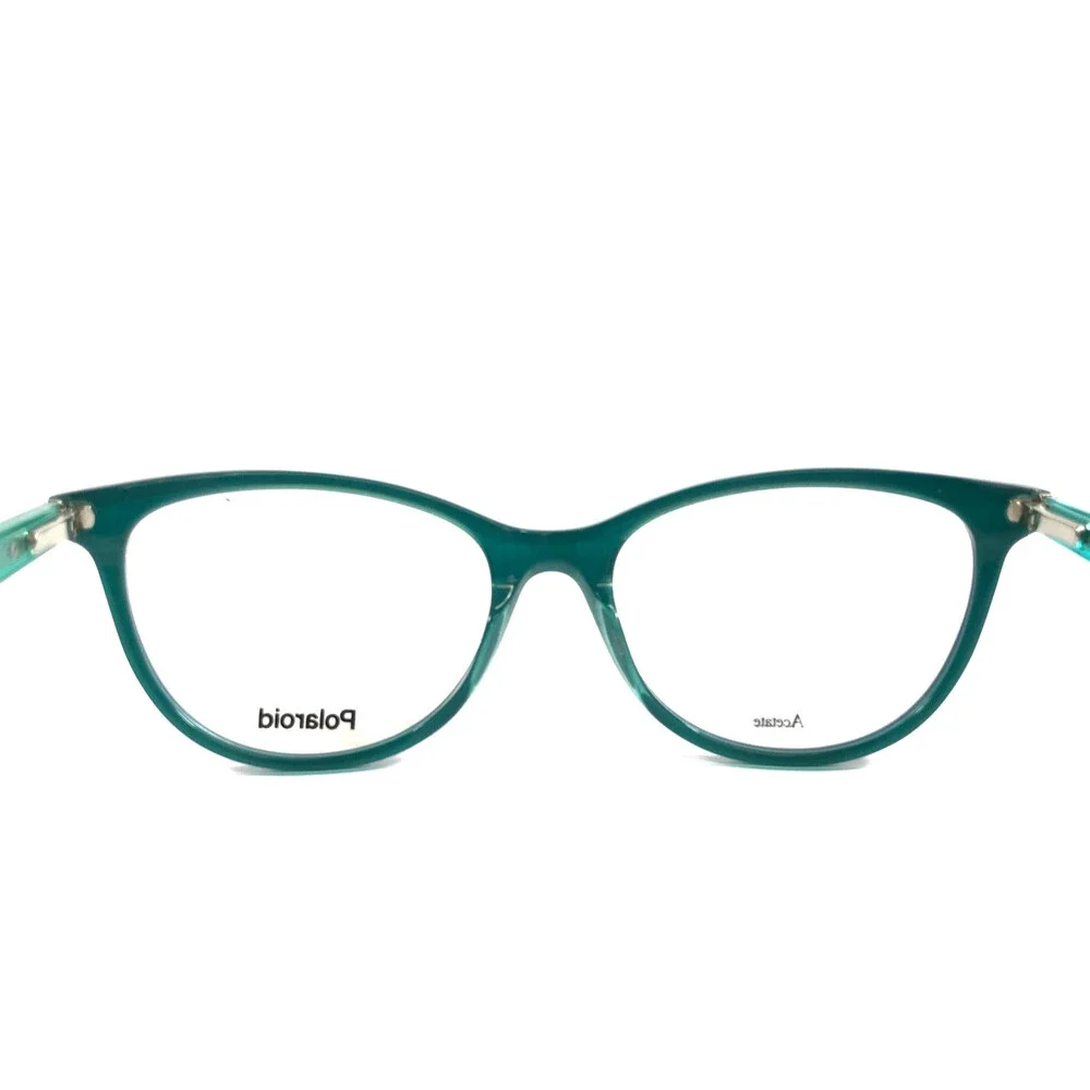 Polaroid Eyeglasses Frames PLD D395 Z90 Aqua Blue Cat Eye Full Rim 52-18-145